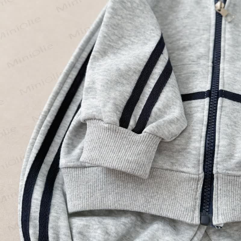 HI Toddler Gray Contrast Zip Jacket and Jogger 2-piece Set - image 8