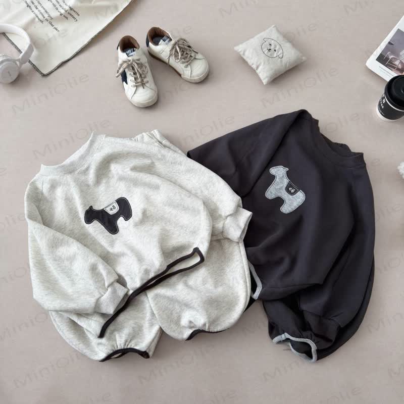 Toddler Puppy Patch Sweatshirt and Harem Pants 2-piece Set - image 1