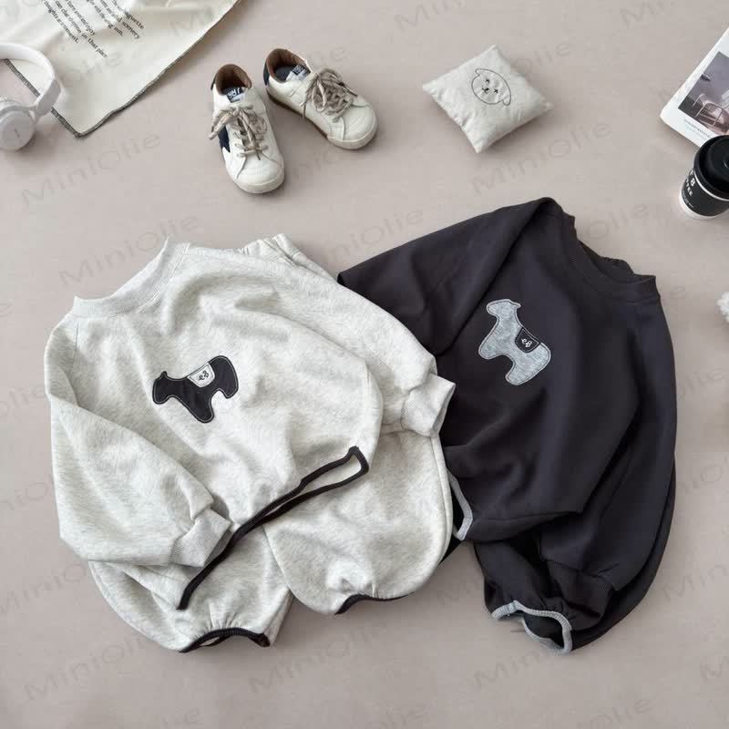 Toddler Puppy Patch Sweatshirt and Harem Pants 2-piece Set - image 1