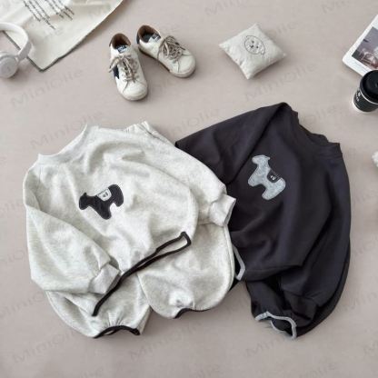 Toddler Puppy Patch Sweatshirt and Harem Pants 2-piece Set - image 1
