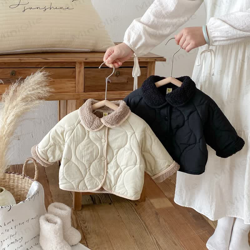 Toddler Sherpa Collar Quilted Jacket - image 1