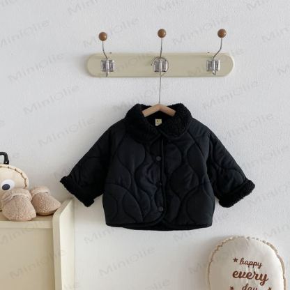 Toddler Sherpa Collar Quilted Jacket - Black - 6-7T - image 2