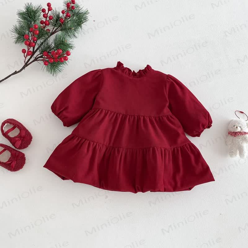 Baby Toddler Girl Christmas Red Dress or Christmas Waistcoat or Snowman Outerwear or Christmas Sweatshirt - Red Dress - 4-5T - image 6
