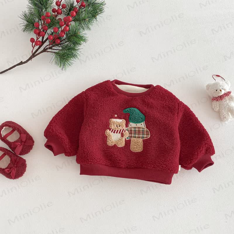 Baby Toddler Girl Christmas Red Dress or Christmas Waistcoat or Snowman Outerwear or Christmas Sweatshirt - Red Sweatshirt - 4-5T - image 9