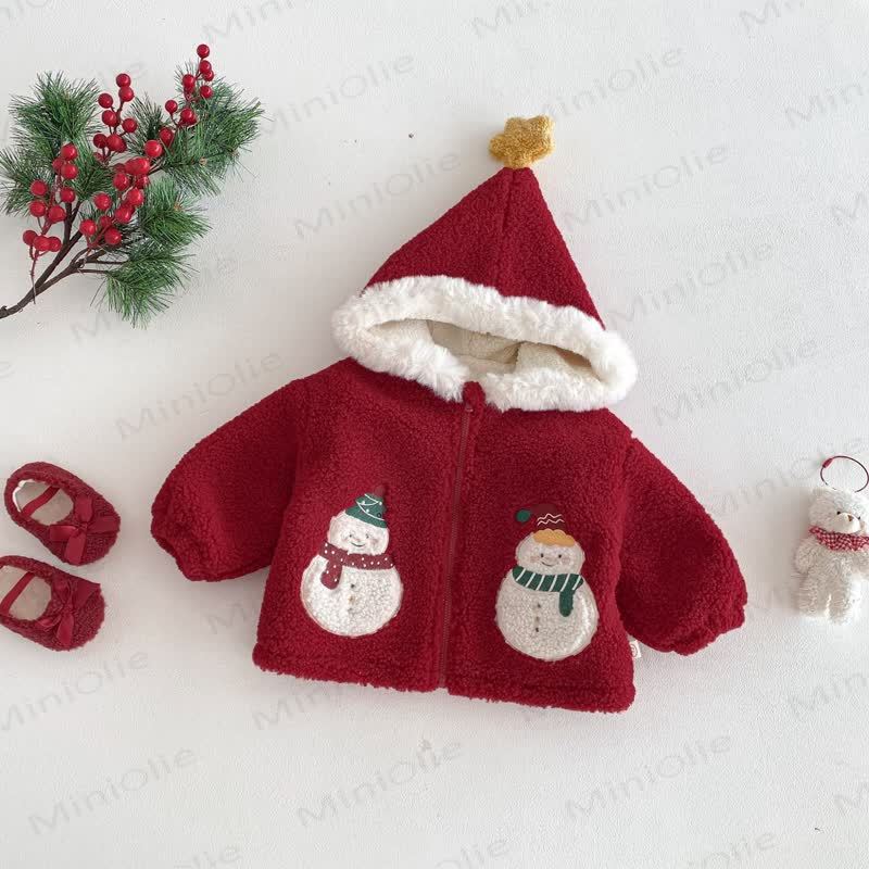 Baby Toddler Girl Christmas Red Dress or Christmas Waistcoat or Snowman Outerwear or Christmas Sweatshirt - Red Outerwear - 4-5T - image 10