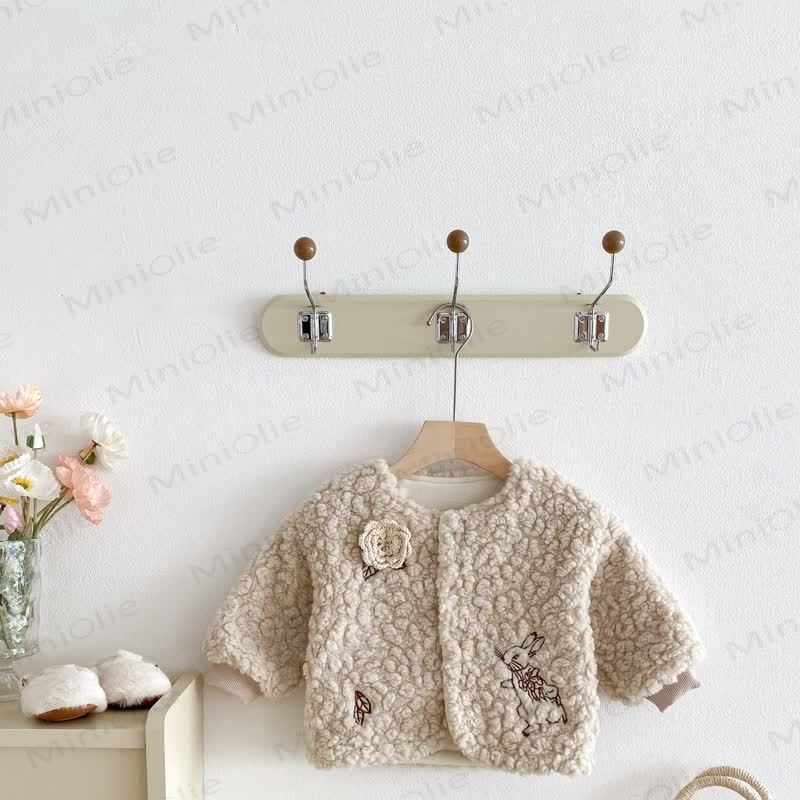 Baby Floral Fleece Jacket - Khaki - 3-4T - image 4
