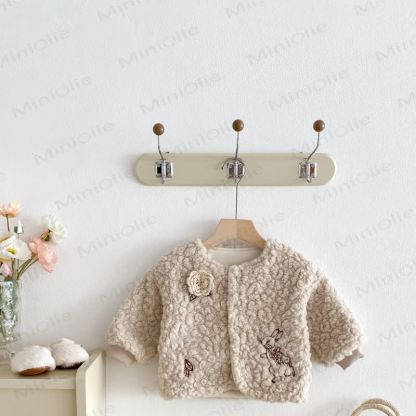 Baby Floral Fleece Jacket - Khaki - 3-4T - image 4