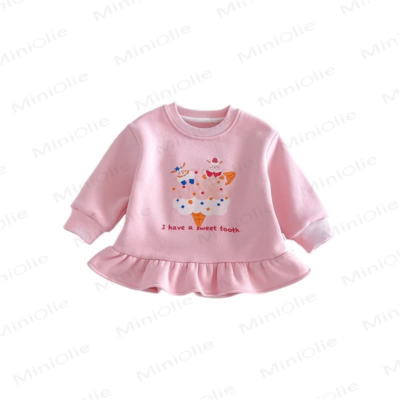 Baby Toddler Cartoon Ruffle Hem Long Sleeve Dress - image 5