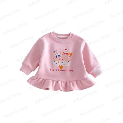 Baby Toddler Cartoon Ruffle Hem Long Sleeve Dress - image 5