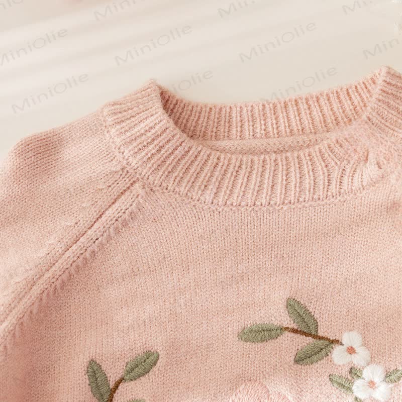 Baby Toddler Floral Bunny Sweater - image 5
