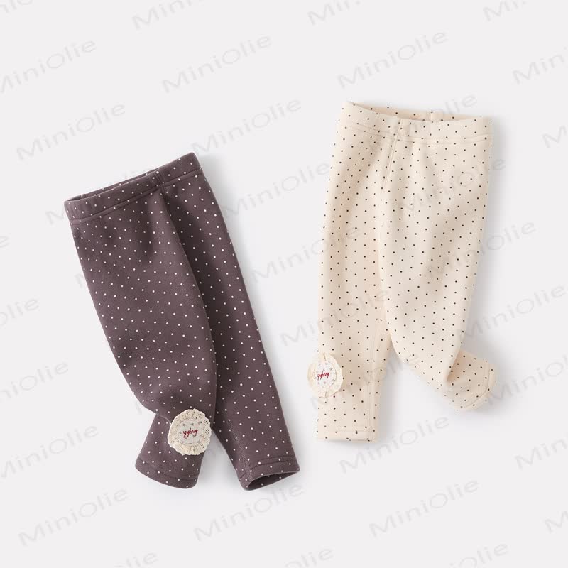Baby Fleece Lined Dot Leggings - image 1