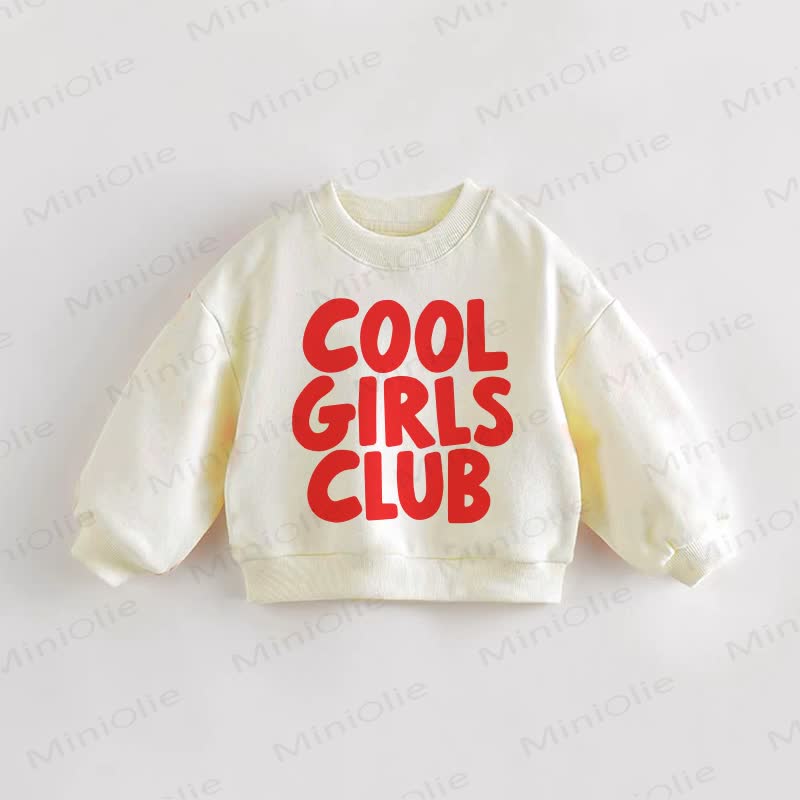 COOL GIRLS CLUB Baby Toddler Print Cream Sweatshirt - Cream - 3-5T - image 1