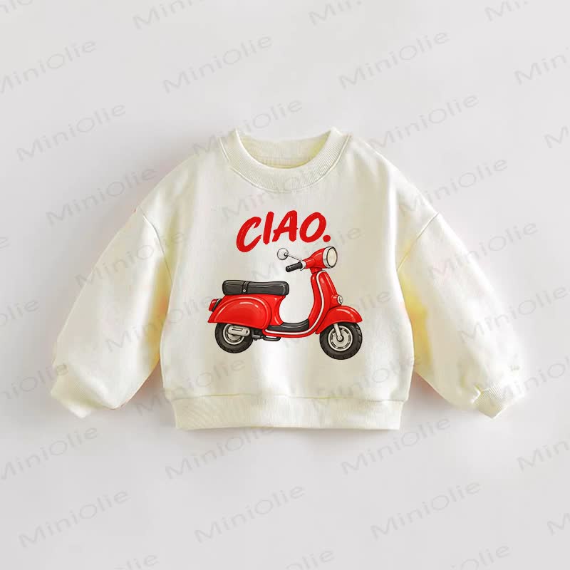 CIAO Baby Toddler Car Print Cream Sweatshirt - Cream - 3-5T - image 1
