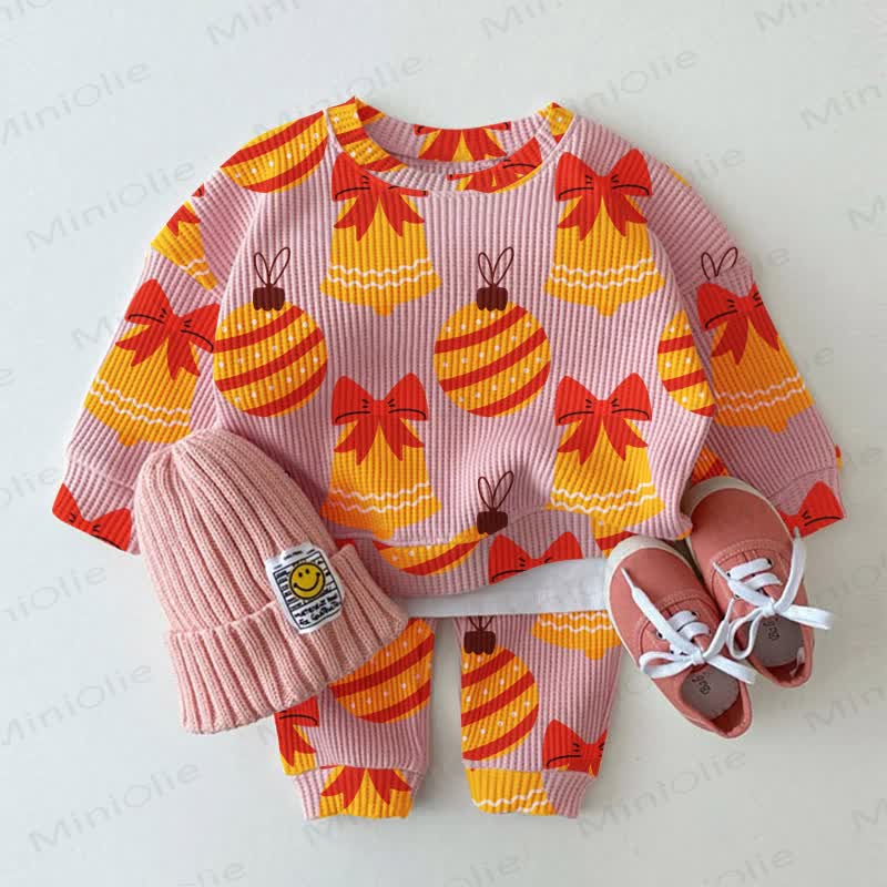 Baby Bow Bells Pink Waffle 2-piece Set - Pink - 2-3T - image 1