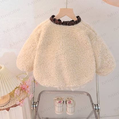 Toddler Baby Girl Contrast Cat Pocket Peplum Jacket - image 2