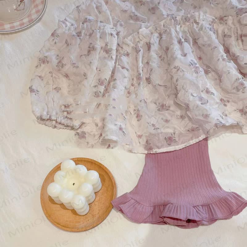 Toddler Girl Floral Puff Sleeve Top and Pants 2-piece Set - image 5