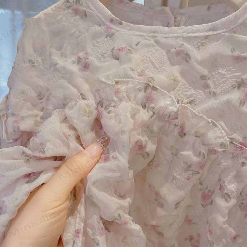 Toddler Girl Floral Puff Sleeve Top and Pants 2-piece Set - image 3