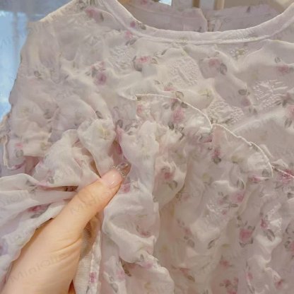 Toddler Girl Floral Puff Sleeve Top and Pants 2-piece Set - image 3