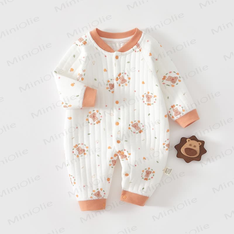 Baby Quilted Animal Snap Front Romper - image 4