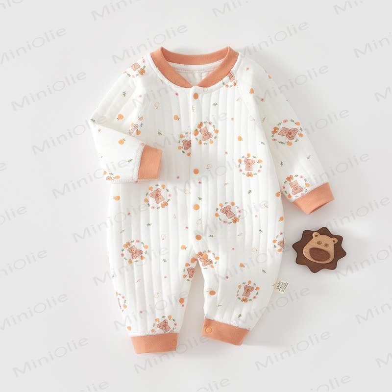 Baby Quilted Animal Snap Front Romper - image 4