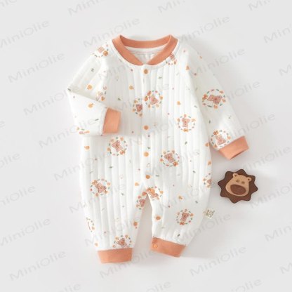 Baby Quilted Animal Snap Front Romper - image 4