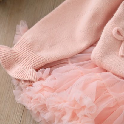 Toddler Girl Bow Cardigan and Tulle Skirt 2-piece Set - image 8