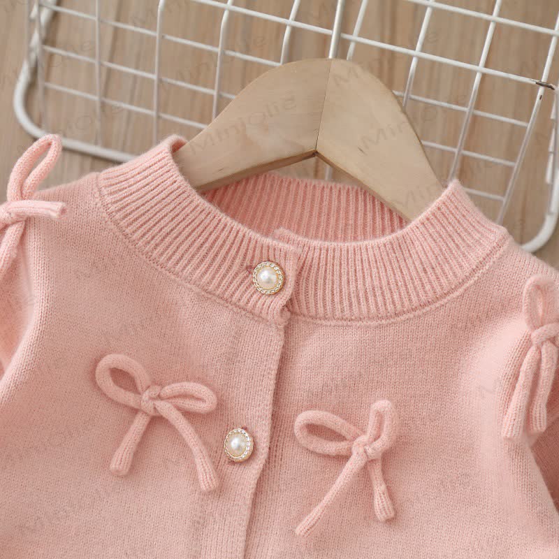 Toddler Girl Bow Cardigan and Tulle Skirt 2-piece Set - image 4
