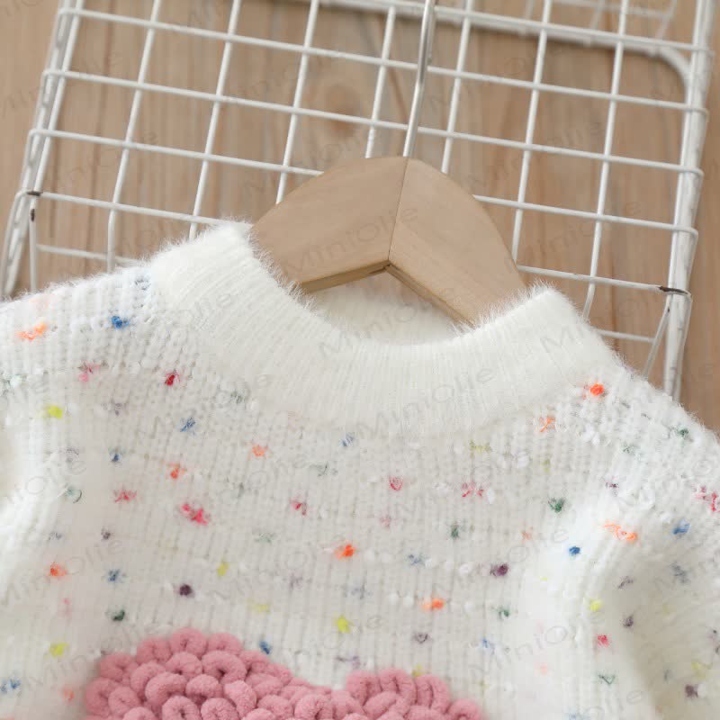 Toddler Girl Heart Applique Sweater and Tulle Skirt 2-piece Set - image 4