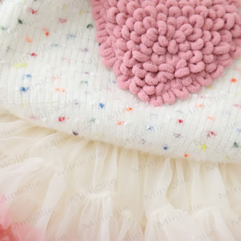 Toddler Girl Heart Applique Sweater and Tulle Skirt 2-piece Set - image 6