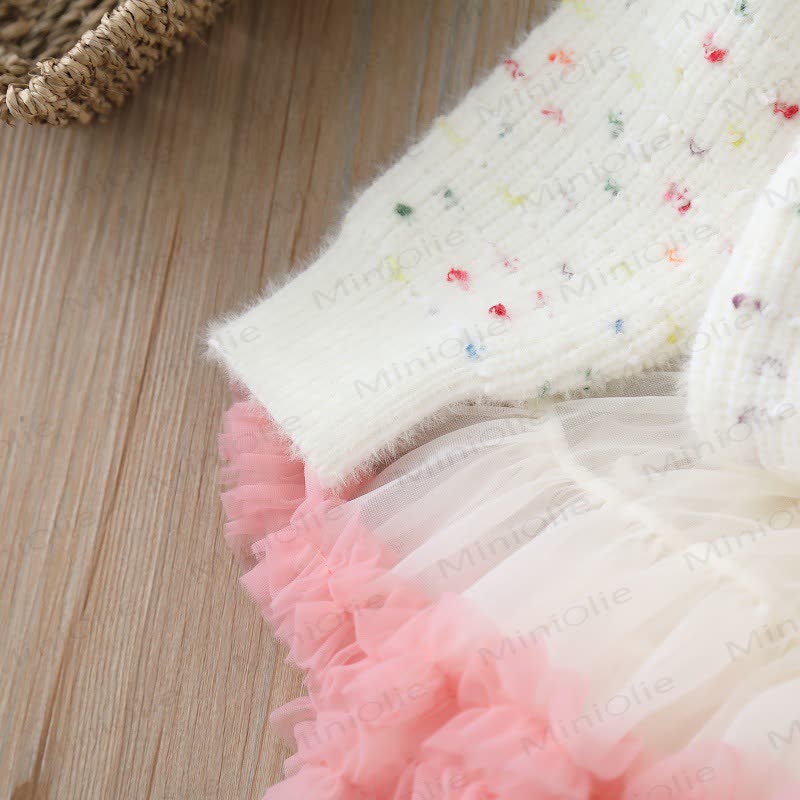 Toddler Girl Heart Applique Sweater and Tulle Skirt 2-piece Set - image 8