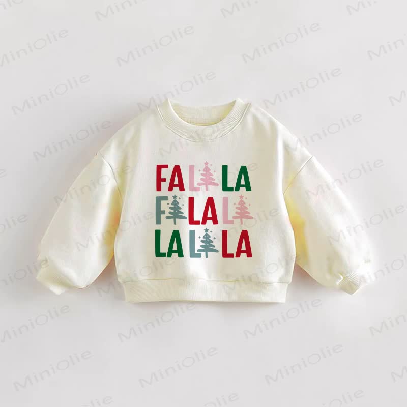 FALALA FALALA LALALA Baby Toddler Cream Sweatshirt - Cream - 3-5T - image 1