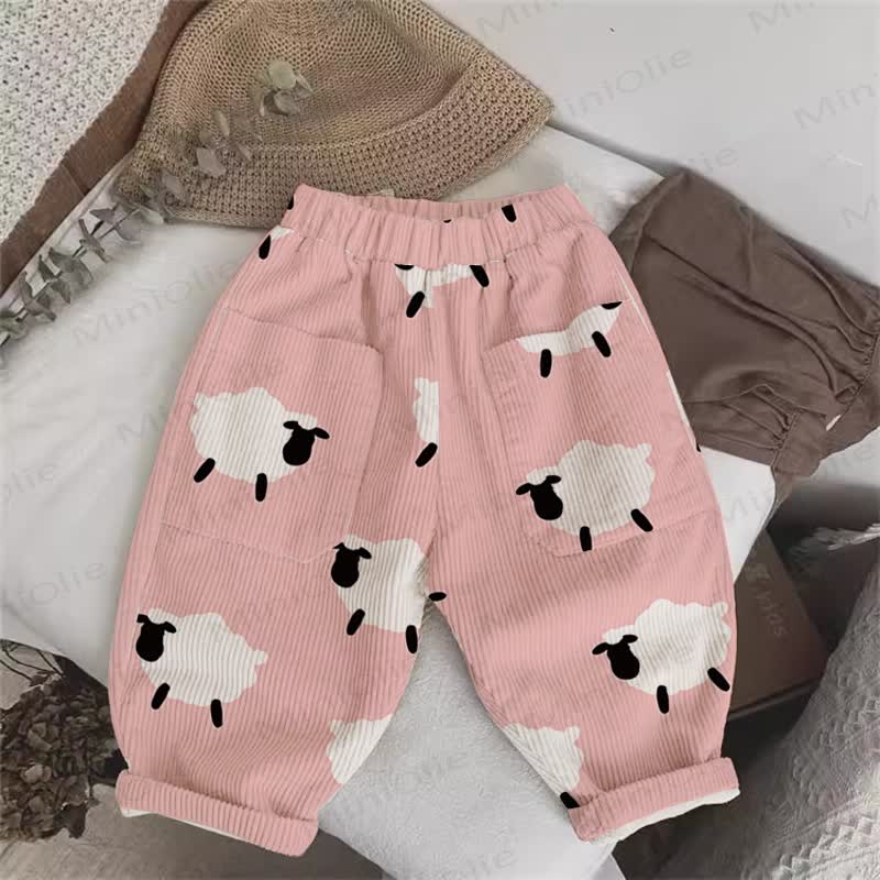 Baby Toddler Pink Sheep Cord Pants - Pink - 3-5T - image 1
