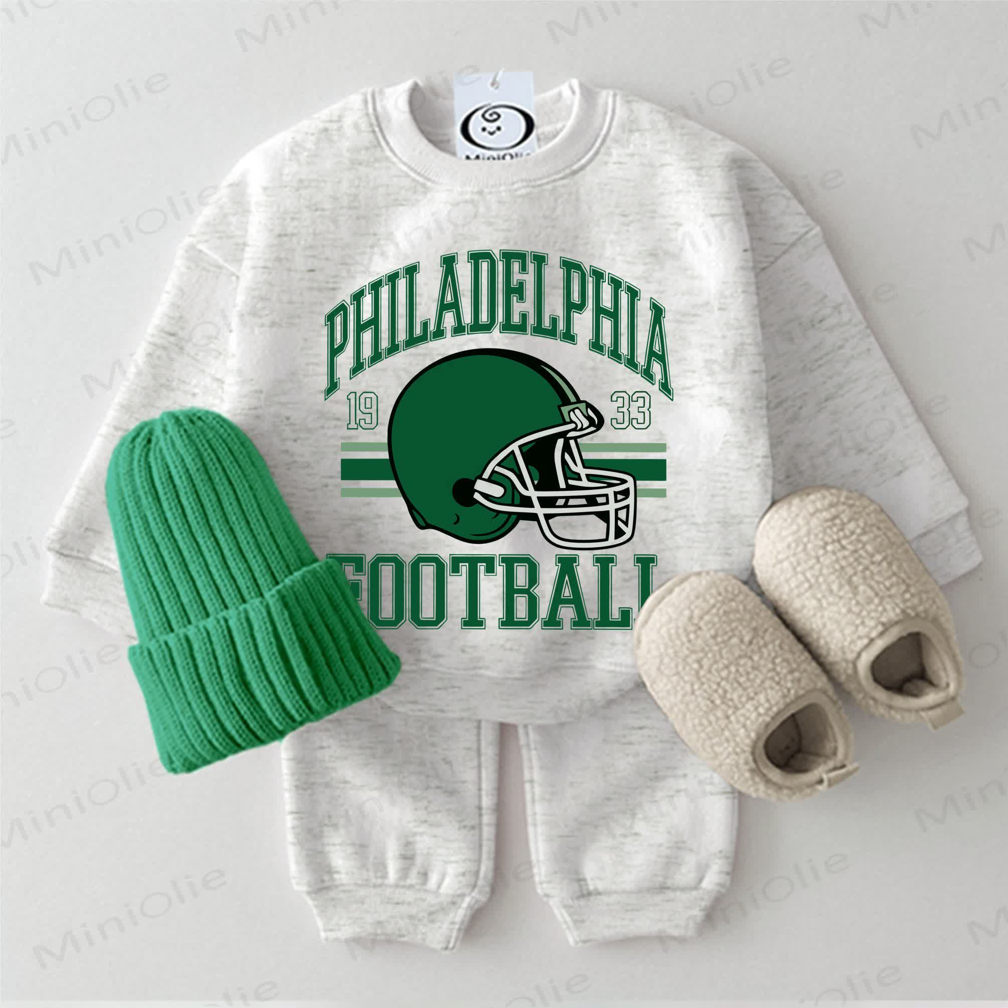 PHILADELPHIA FOOTBALL Baby Light Grey Sweatshirt 2-piece Set - Light Grey - 2-3T - image 1
