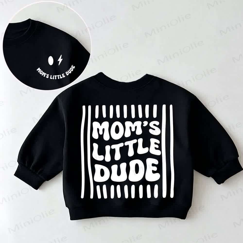 MOM'S LITTLE DUDE Baby Toddler Black Sweatshirt - Black - 3-5T - image 1