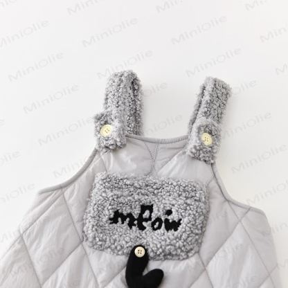 Baby Todder Quilted Sherpa Trim Overalls or Black Sweatshirt - image 4