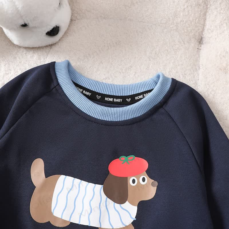 Toddler Cartoon Puppy Sweatshirt and Jogger 2-piece Set - image 5