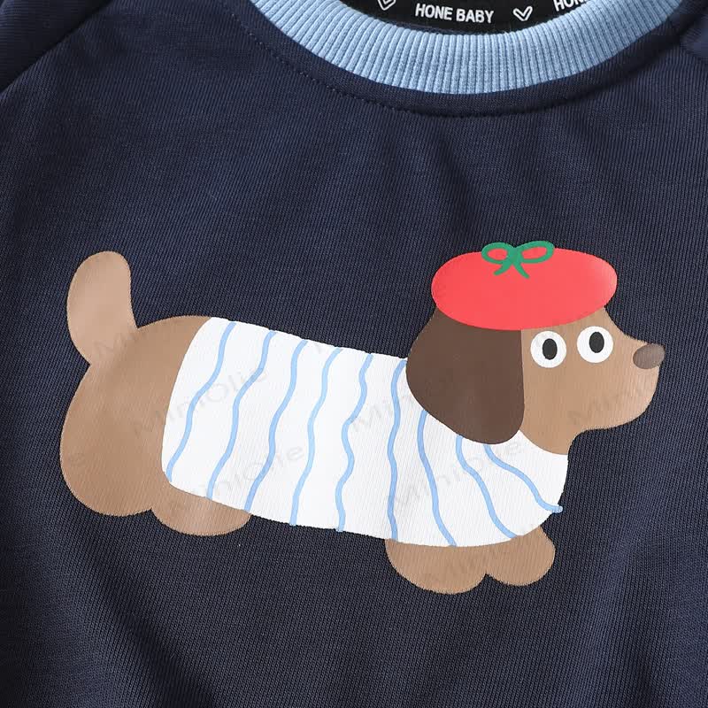 Toddler Cartoon Puppy Sweatshirt and Jogger 2-piece Set - image 6