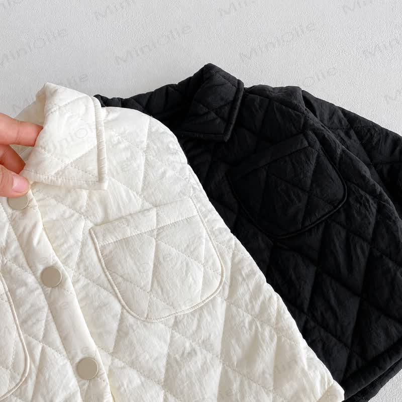 Toddler Solid Color Quilted Jacket and Pants 2-piece Set - image 7