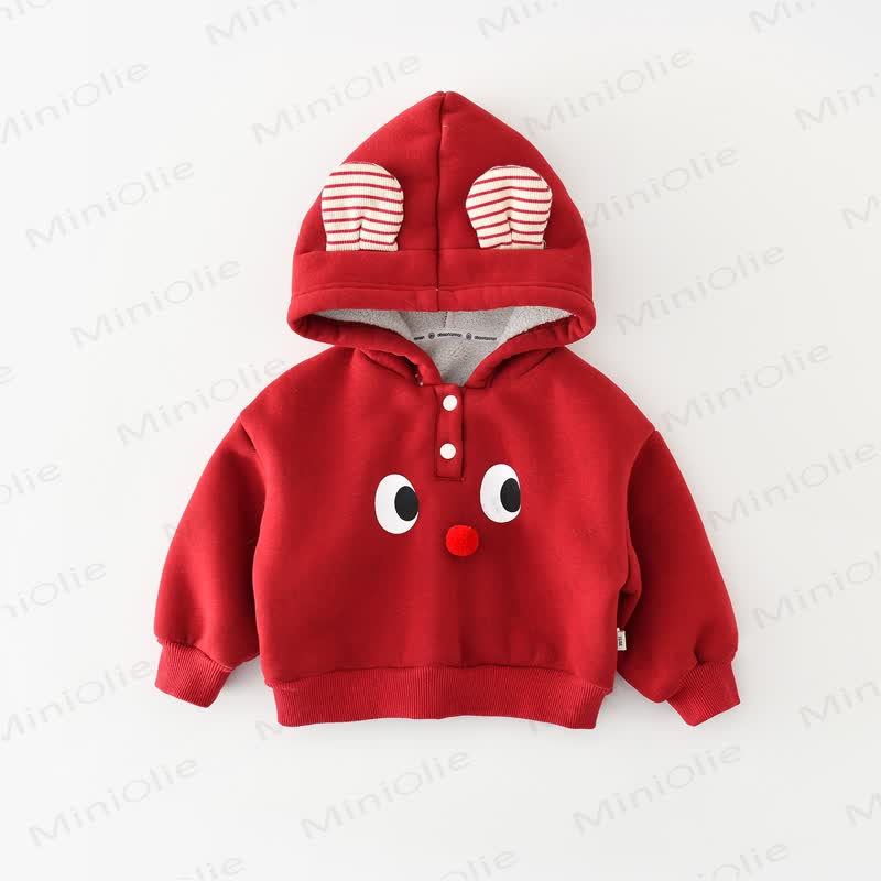 Baby Red Eyes Print Fleece Hoodie or Corduroy Pants - Red - 3-4T - image 2