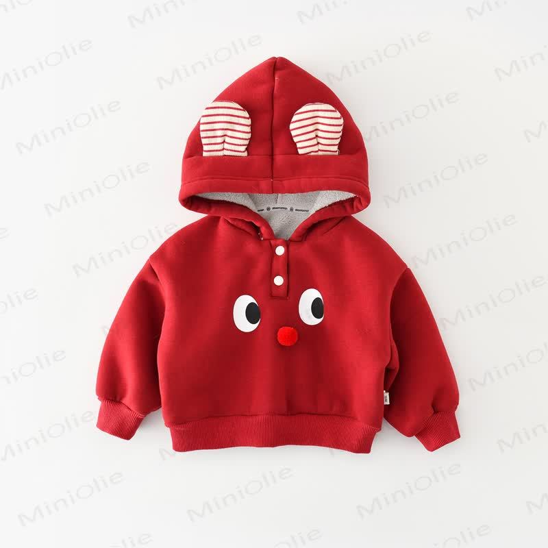 Baby Red Eyes Print Fleece Hoodie or Corduroy Pants - Red - 3-4T - image 2