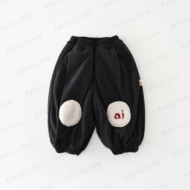 Baby Red Eyes Print Fleece Hoodie or Corduroy Pants - Gray - 3-4T - image 3