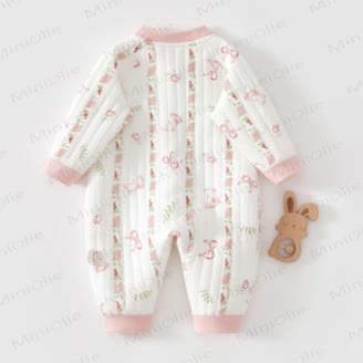 Baby Quilted Animal Snap Front Romper - image 2
