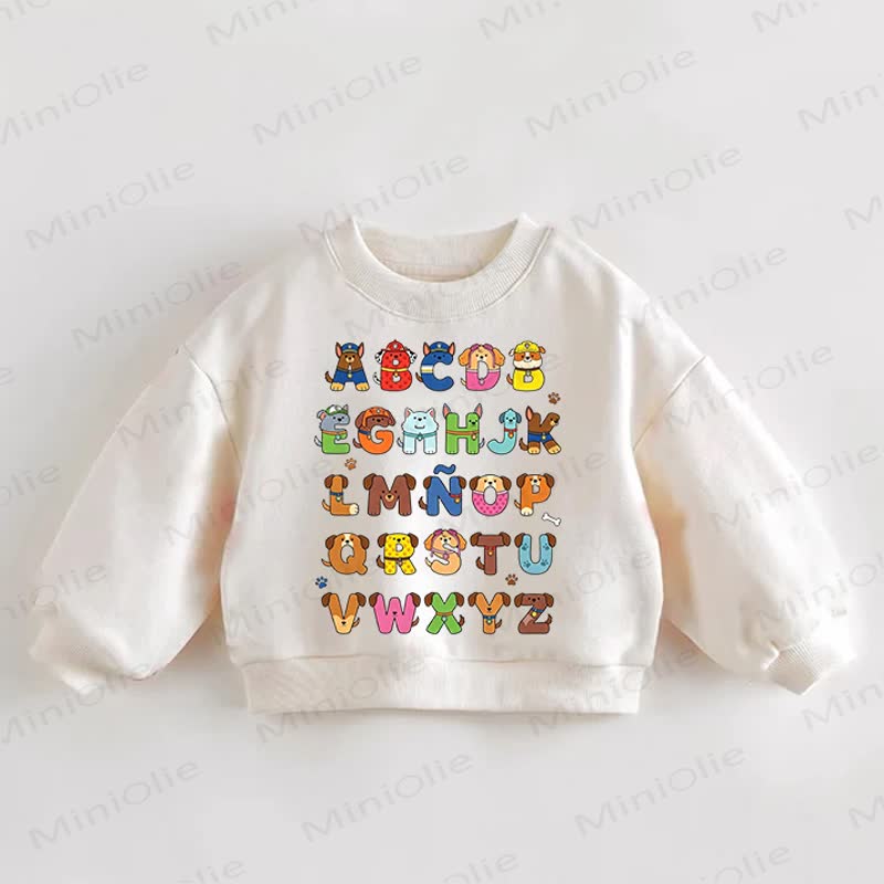 Baby Toddler Animal Alphabet Cream Sweatshirt - Cream - 3-5T - image 1