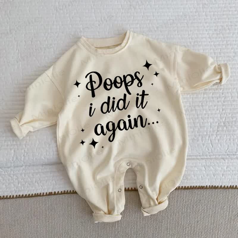 POOPS I DID IT AGAIN… Baby Toddler Beige Romper - Beige - 2-3T - image 1