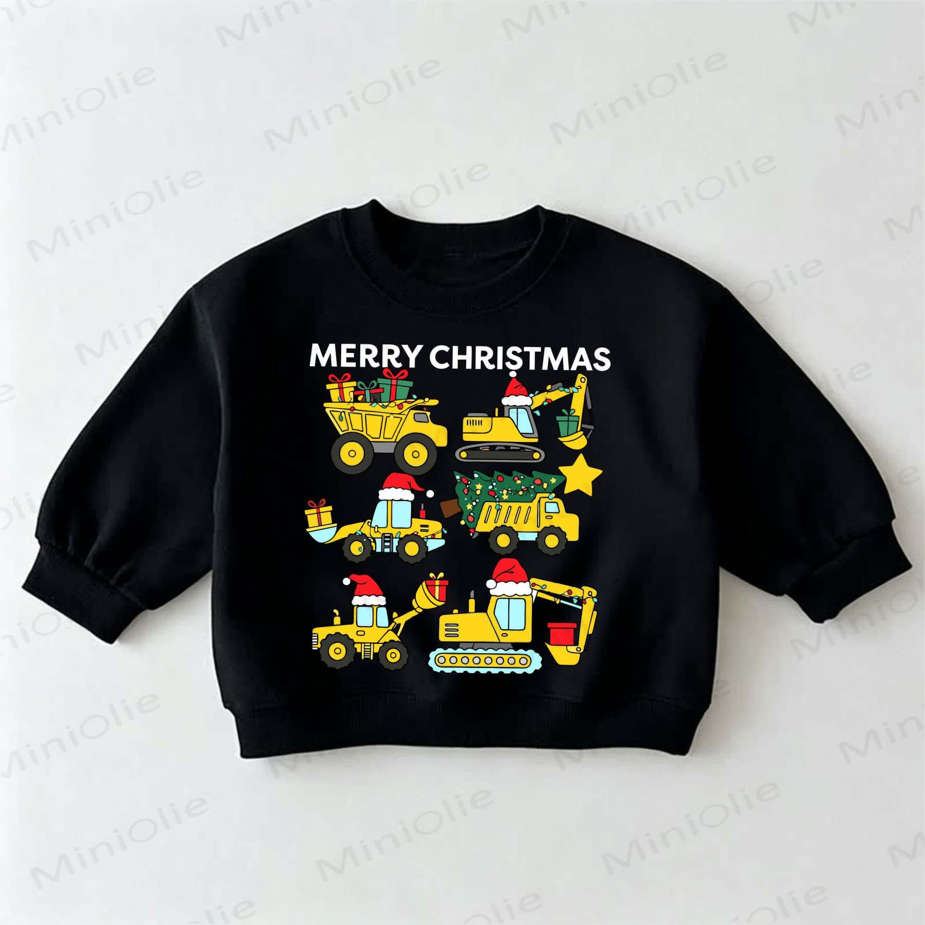 MERRY CHRISTMAS Baby Toddler Truck Black Sweatshirt - Black - 3-5T - image 1