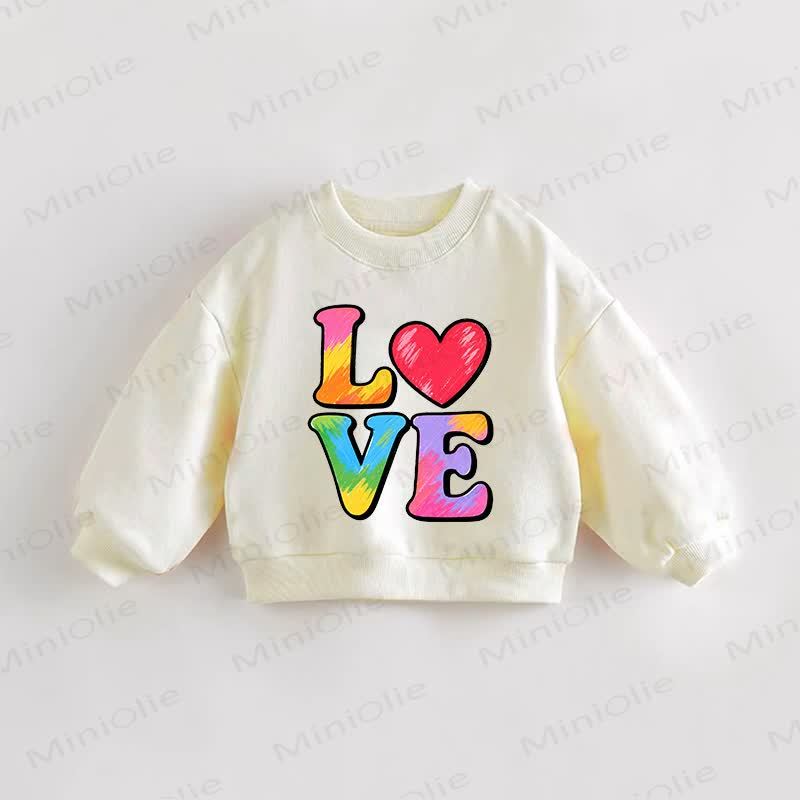 LOVE Baby Toddler Cream Sweatshirt - Cream - 3-5T - image 1