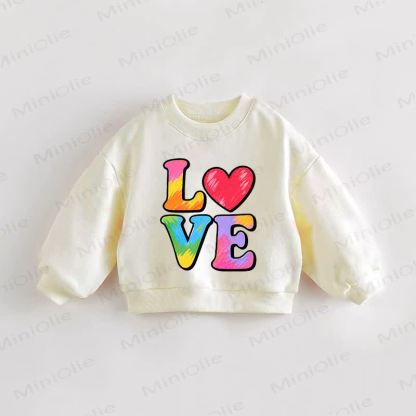 LOVE Baby Toddler Cream Sweatshirt - Cream - 3-5T - image 1