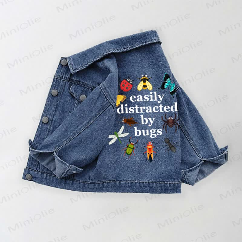 EASILY DISTRACTED BY BUGS Toddler Kid Denim Jacket - image 2