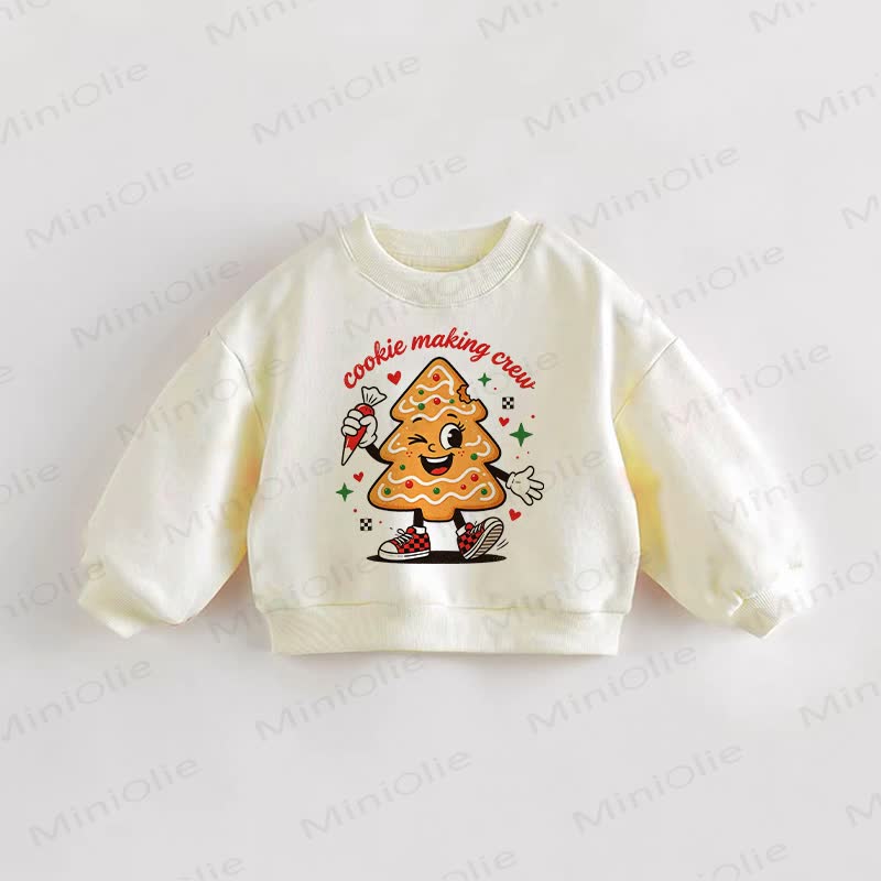 COOKIE MAKING CREW Baby Toddler Cream Sweatshirt - Cream - 3-5T - image 1