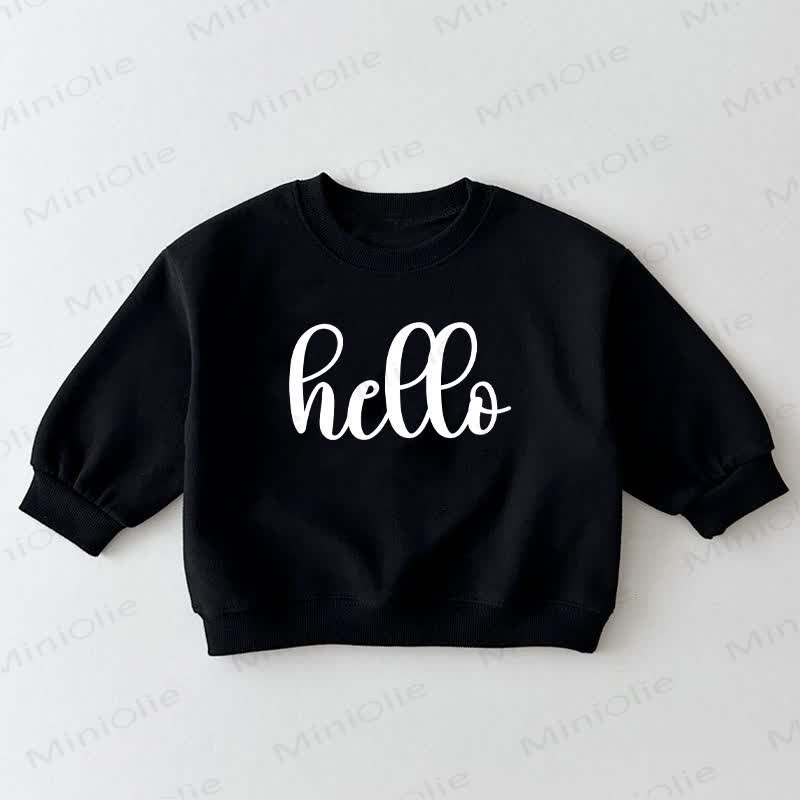HELLO Baby Toddle Black Sweatshirt - Black - 3-5T - image 1
